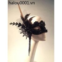 Prom Đen Ren Lông Cao Cấp Đẹp Nữ Nửa Mặt nạ Sàn Catwalk Hiển Thị Halloween Bịt Mắt Người Lớn Mặt nạ