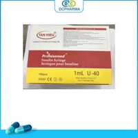Promisemed Bơm tiêm Insulin 1.0ml U-40 Trung Quốc (H/100c) nắp đỏ (Hộp vàng đỏ)