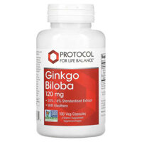 Protocol for Life Balance Ginkgo Biloba 120 mg 100 Veg Capsules