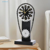 [Providence] Đồng hồ động cơ yên tĩnh Đồng hồ để bàn độc đáo Đồng hồ bánh răng xe tải cổ điển Đồng hồ bánh răng dây chuyền máy tính để bàn Steampunk Quà tặng hoàn hảo cho những người yêu xe hơi ở Đông Nam Á