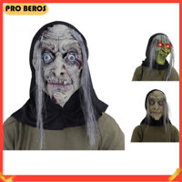 Prrr Halloween Phù Thủy Mặt nạ Cao Su Có Mũ Tóc Cosplay Đạo Cụ Cho Hóa Trang Tiệc Halloween