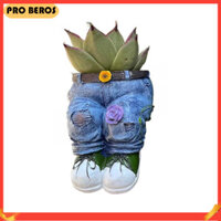 Prrr Sáng Tạo Quần Denim Nhựa Chậu Hoa, Chậu Trồng Hoa, Nhựa Retro Hình Quần Jean Vườn Tượng Nhỏ Trồng DIY