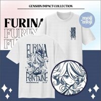 Ps2 Genshin Impact Focalors Fontaine FanMerch Áo thun Furina Quà tặng cho game thủ tay ngắn hàng đầu vải SP2