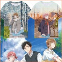 Ps2 Hộp Xanh Taiki Inomata Chinatsu Kano Hina Chono Full Graphic Mùa Hè Áo Thun Anime Tay Ngắn Top SP2