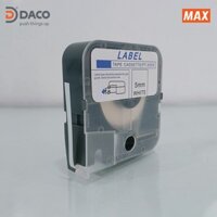 PT-305W Băng nhãn máy in ống lồng đầu cốt MAX LM380A, LM380E, LM390A, 5mm x 8m, màu trắng