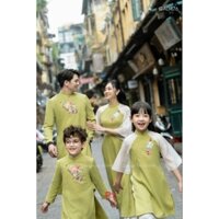 PT19 Áo dài gia đình cách tân áo dài Tết truyền thống chất liệu   cao cấp mặc tết  họa tiết đẹp may kĩ