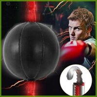 Ptfu Double End Boxing Speed Ball Punching Bag Dodge Gym Training Black Pu Leather Mới