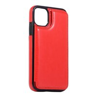 PU Leather Anti-fall Phone Back Cover Case For IPhone 11 - Red, Red