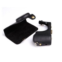 Pu Leather Camera Case Cover Bag for Samsung Galaxy EK-GC100 GC100 + Strap Black