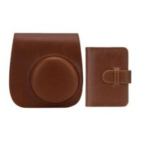 PU Leather Camera Case Protector Túi Túi Túi tương thích Vỏ với dây đeo vai mềm cho Fujifilm Instax Mini 11 9 8 Màu Set Brown 256Pockets