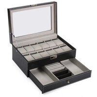 PU Leather Display Case Watches Storage Box Plastic Organizer for Jewelry Watch Accessories