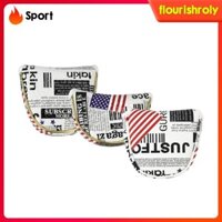 Pu USA Mallet Putter Cover Golf Headcover Retro Báo Hình Bán Nguyệt Trung Tâm Putters Tay áo