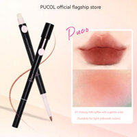 Puco Artist Double Ended Lip Liner POCO ❈ ❈ ❈ ❈ ❈ ❈ ❈ ❈ ❈ ❈ Brush Blend Lipstick Concealer Blush Màu sắc lâu trôi Dễ dàng mang theo Bàn chải có nắp Bút chì môi khỏa thân Trang điểm