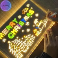 Pufang Bảng ghi chú Led lớn có màu sắc Đèn Led phát sáng Bảng tin Acrylic Bảng vẽ Led Bảng viết Bảng xóa khô có và 7 bút vn