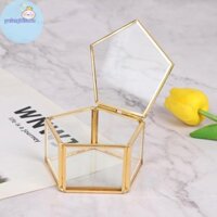 Pufangbliss Hình Học Kính Hộp Trang Sức Hoa Phòng Nhẫn Hộp Bông Tai Hộp Trang Sức Tổ Chức VN