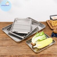 Pufangbliss Khay Nướng Bánh Bằng Thép Không Gỉ Có Giá Để Dây Bánh Nướng BBQ Chảo Khay Đĩa Lò Nướng Brownie Giá Nấu Nướng Dụng Cụ Nướng VN