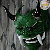 Pufanggreat Nhật Bản Ma Hannya Halloween Mặt nạ hóa trang Prajna Mặt nạ nửa mặt Samurai VN