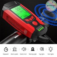 Pufangsuper 3 Trong 1 USB Sạc Đèn Pin Xe Đạp Với Máy Tính Đồng Hồ Tốc Độ 5 Chế Độ Chiếu Sáng Đèn Pha Xe Đạp Beep Đèn Pin Xe Đạp VN