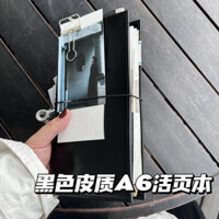 Puffocat ☢ Da đen A6 Sổ tay lá rời Bầu không khí mát mẻ Lịch trình học sinh Nhật ký Notepad