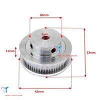 Pulley Bánh Răng Nhôm 3M40 40 Răng Bản Rộng Đai 11mm Trục 8mm