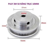 PULLEY BÁNH RĂNG NHÔM 3M50 50 RĂNG RỘNG ĐAI 11MM TRỤC 10MM