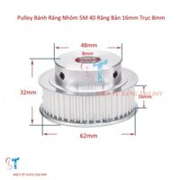 Pulley Bánh Răng Nhôm 5M 40 Răng Bản Rộng Đai 16mm Trục 8mm