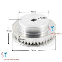 Pulley Bánh Răng Nhôm 5M40 Răng Bản Rộng Đai 21MM Trục 10mm