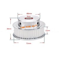 PULLEY BÁNH RĂNG NHÔM 5M40 RĂNG BẢN RỘNG ĐAI 21MM TRỤC 8MM