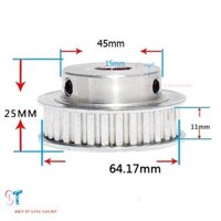 Pulley Bánh Răng Nhôm XL 40 Răng Đường Kính 64mm