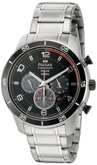 Pulsar Men's 'Chronograph Solar' Quartz Stainless Steel Dress Watch (Model: PX5055)