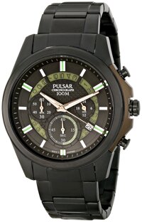 Pulsar Men's PT3523 On The Go Analog Display Japanese Quartz Black Watch