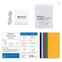 Puluz Dual Light Lightbox Mini 40 Chiếc Đèn LED Phòng foliding Chụp Ảnh Chiếu Sáng Hộp Mềm Lều Photobooth Phông Nền USB Cube Box Photo Studio Hộp Đèn