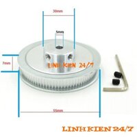 Puly Bánh Răng Nhôm 80 Răng-2GT-trục 5mm