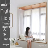 Punch-free hook and loop self-pasting bedroom bay window curtain gauze curtain thickened Anti-exposure light-transmitting non-penetrating gauze curtain