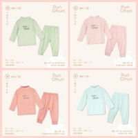 [Punchun] Bộ quần áo dài tay cổ lọ cho bé trai bé gái hãng Punchun Chaang chất mềm mại