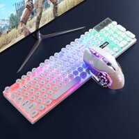 Punk Wired Keyboard Mouse Set Glow USB Connector Game Computer Laptop Universal