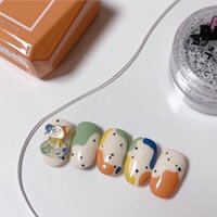 PUPIE.Nailbox - set móng giả vẽ thủ công đính charm gấu dễ thương