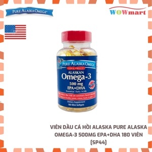 Viên bổ sung Omega 3, DHA, EPA giúp não phát triển từ dầu cá hồi tự nhiên Pure Alaska Omega 3 180 viên