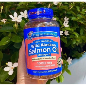 Viên bổ sung Omega 3, DHA, EPA giúp não phát triển từ dầu cá hồi tự nhiên Pure Alaska Omega 3 180 viên