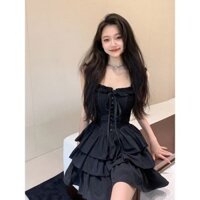 Pure Desire Phong Cách Chanel Màu Đen Sling Đầm Nữ Thiết Kế Mùa Hè Xù Váy Bánh Pháp Cô Gái Nóng Váy Ngắn20250321