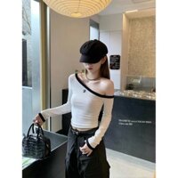 Pure Desire Style Hot Girl Xù Vai Dài Tay Áo Thun Nữ Đầu Thu Thiết Kế Cảm Giác Mỏng-