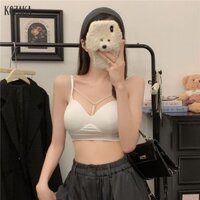 Pure Desire Style Mặt sau đẹp Cổ chữ V Áo khoác ngoài Thiết kế bên trong Cảm giác Dây treo nhỏ gợi cảm