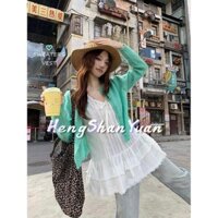 Pure Desire Style Ren Khâu Không Tay Áo Sơ Mi Búp Bê Nữ Giảm Béo Bánh Top Có Xoay