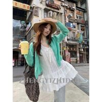 Pure Desire Style Ren Khâu Không Tay Áo Sơ Mi Búp Bê Nữ Giảm Béo Bánh Top Có Xoay