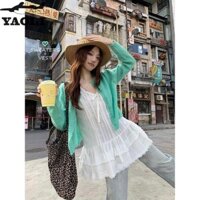 Pure Desire Style Ren Khâu Không Tay Áo Sơ Mi Búp Bê Nữ Giảm Béo Bánh Top Có Xoay
