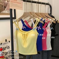Pure Desire Sweet Hot Girl BM Ballet Phong Cách Ren-Up Áo Vest Lưng Đẹp Có Miếng Lót Ngực Quấn Ngực Ôm Vừa vặn Bên Ngoài Mặc Đế Ngắn Top