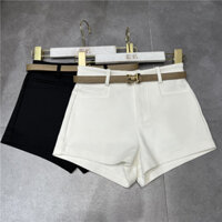 Pure Hot Girl Style High Casual Black Suit Shorts for Women with Belt Slimming and Straight Small Hot Hip Pants