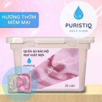 Puristiq Hạt gel giặt quần áo Viên giặt quần áo 3in1, hạt thơm thơm lâu quần áo bảo vệ màu sắc 30 Hạt
