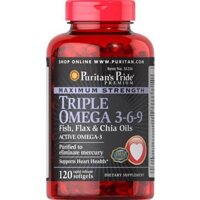 Puritan'S Pride Maximum Strength Triple Omega 3-6-9 Fish, Flax & Chia Oils 120 viên