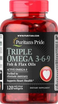 Puritan's pride triple omega 3-6-9 120 viên